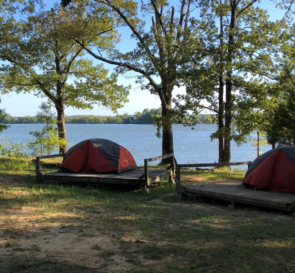 Camping in the rain
Tents by the lake