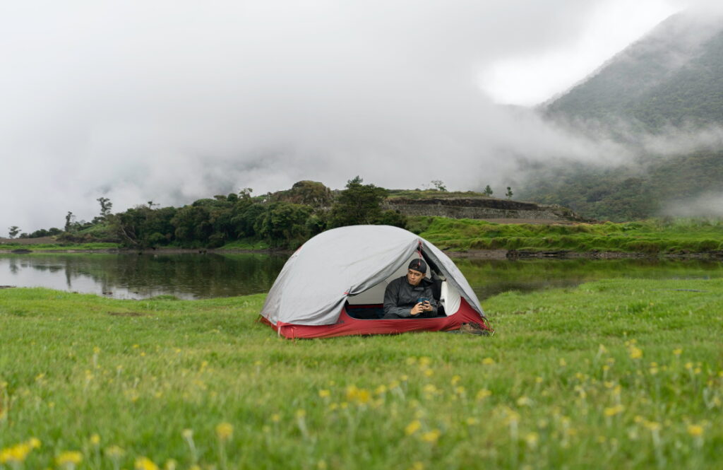 Camping in the rain
tent