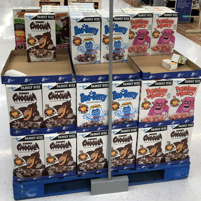 Grocery shopping skills to teach our kids
Big cereal display