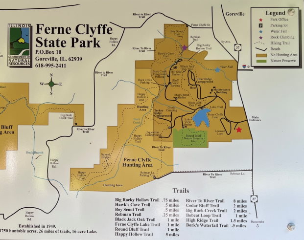 Ferne Clyffe State Park map