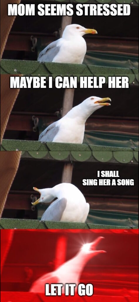 Kids love to sing so loud (bird singing meme)