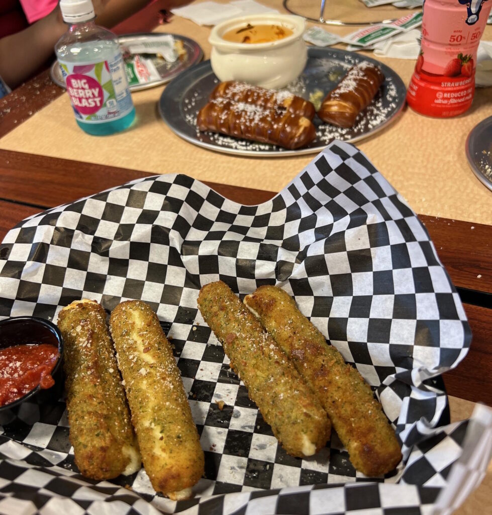 Panther Den Pizzeria Branson MO Appetizers Mozzarella Sticks and Pretzels