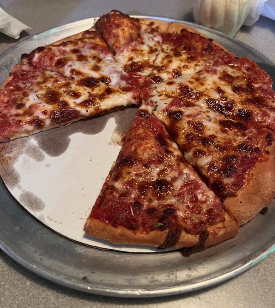 Cheese pizza at Ace's Chicago Pizza in Mayfield KY