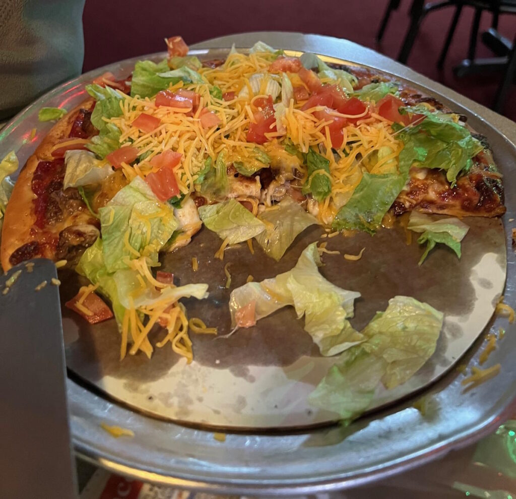 Traditional Taco Pizza at Ace's Chicago Pizza Mayfield, KY